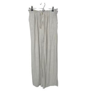 Womens Pants Sz M Linen Straight Leg Classic Boho Coastal Earthy Natural Flowy